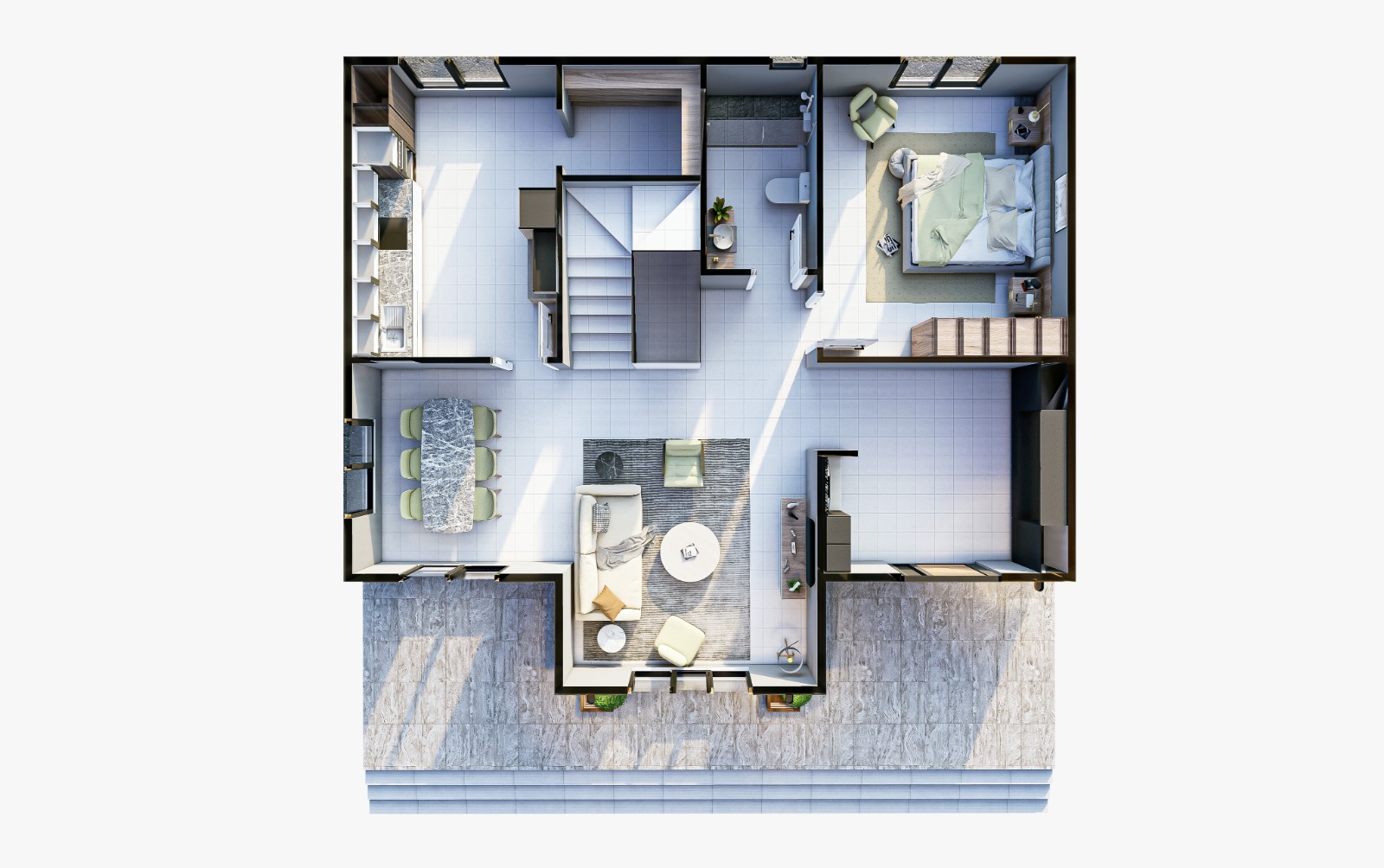 213 m² 4+1 Dubleks Çelik Villa görsel 5