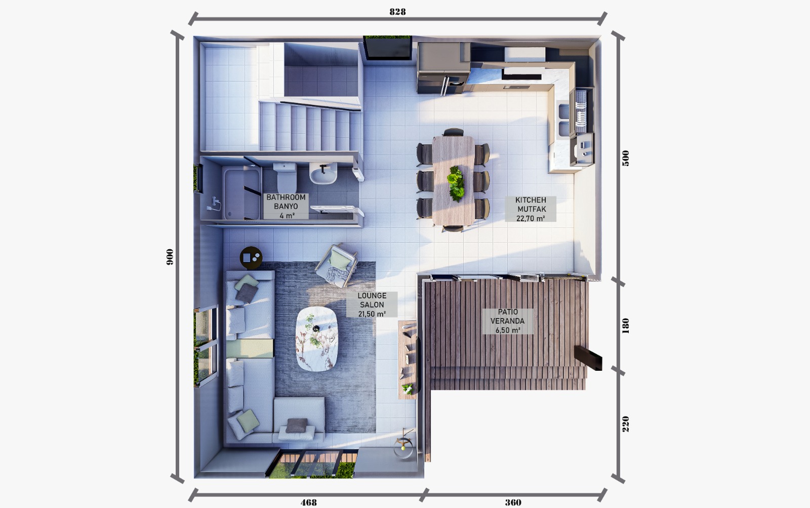 120 m² 2+1 Dubleks Çelik Villa görsel 5